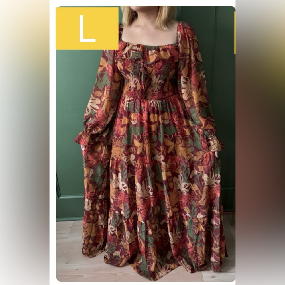 Baltic Born Isadora Tiered Dress Long Sleeve Maxi Dress